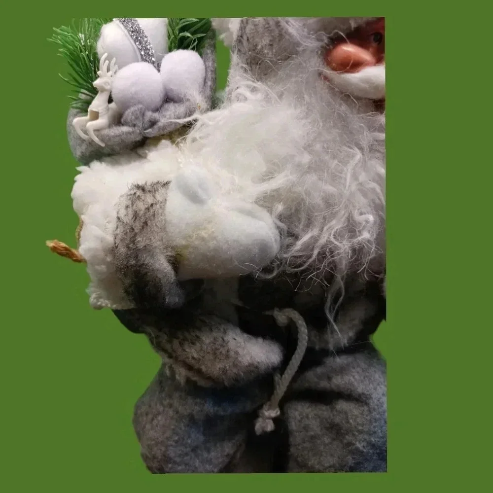 Arctic holiday  santa sitter silver & white color